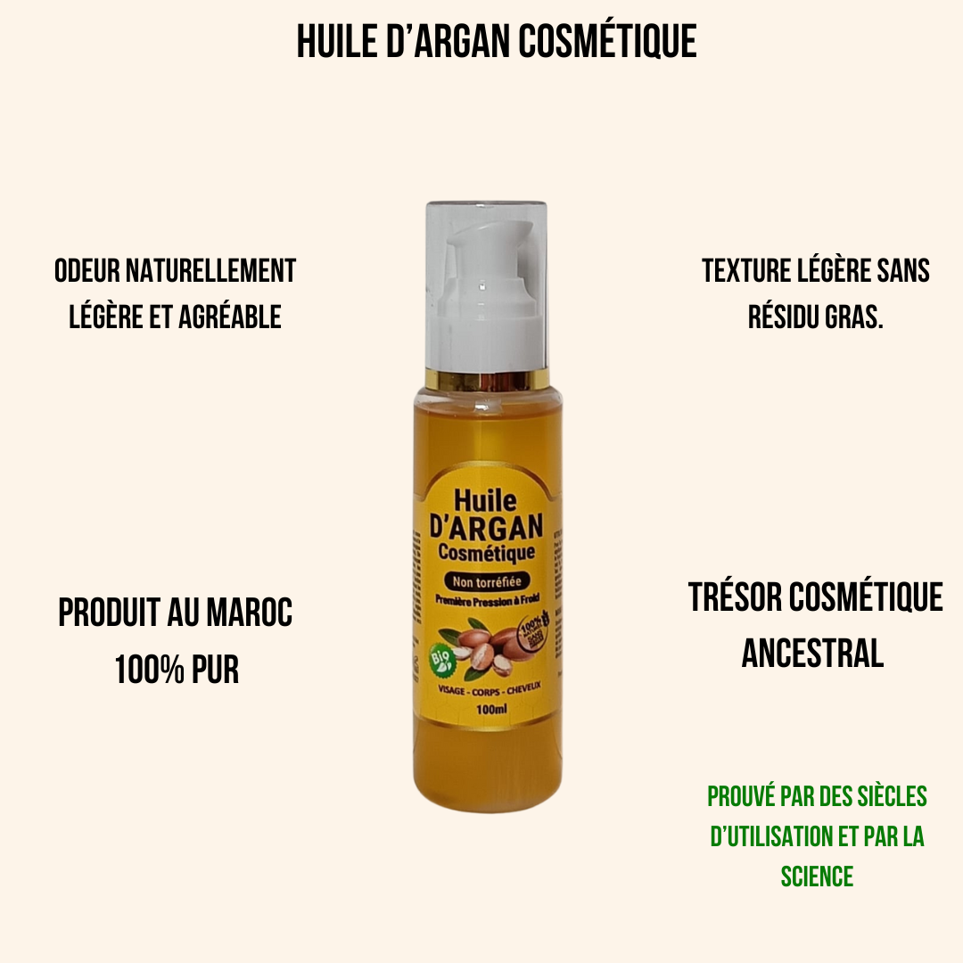 Huile d'Argan cosmétique 100% Naturel ( 100 mL )